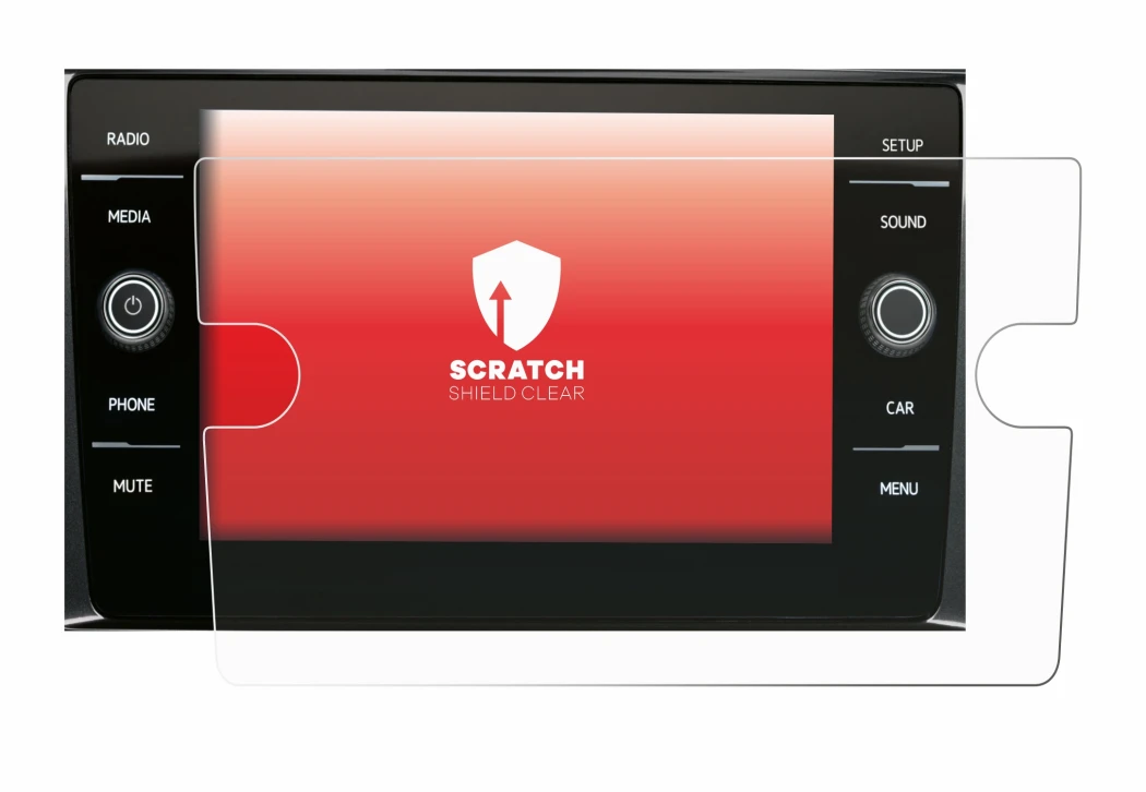 Immagine del dispositivo Volkswagen Composition Media 2017 con un'ampia varietà di protezioni per lo schermo.