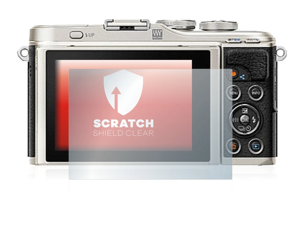 Immagine del dispositivo Olympus PEN E-PL9 con un'ampia varietà di protezioni per lo schermo.