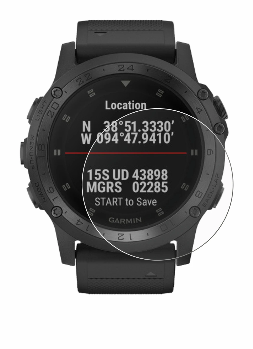 Immagine del dispositivo Garmin Tactix Charlie con un'ampia varietà di protezioni per lo schermo.