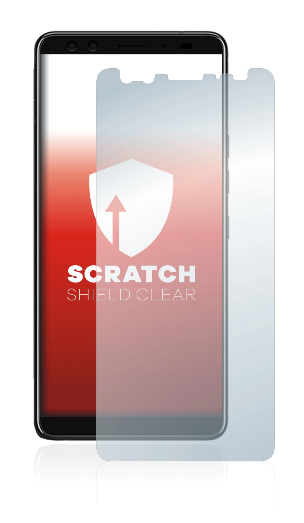 Immagine del dispositivo HTC U12 Plus con un'ampia varietà di protezioni per lo schermo.