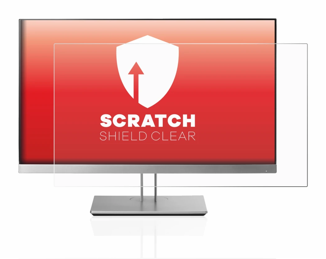 Immagine del dispositivo HP EliteDisplay E233 con un'ampia varietà di protezioni per lo schermo.