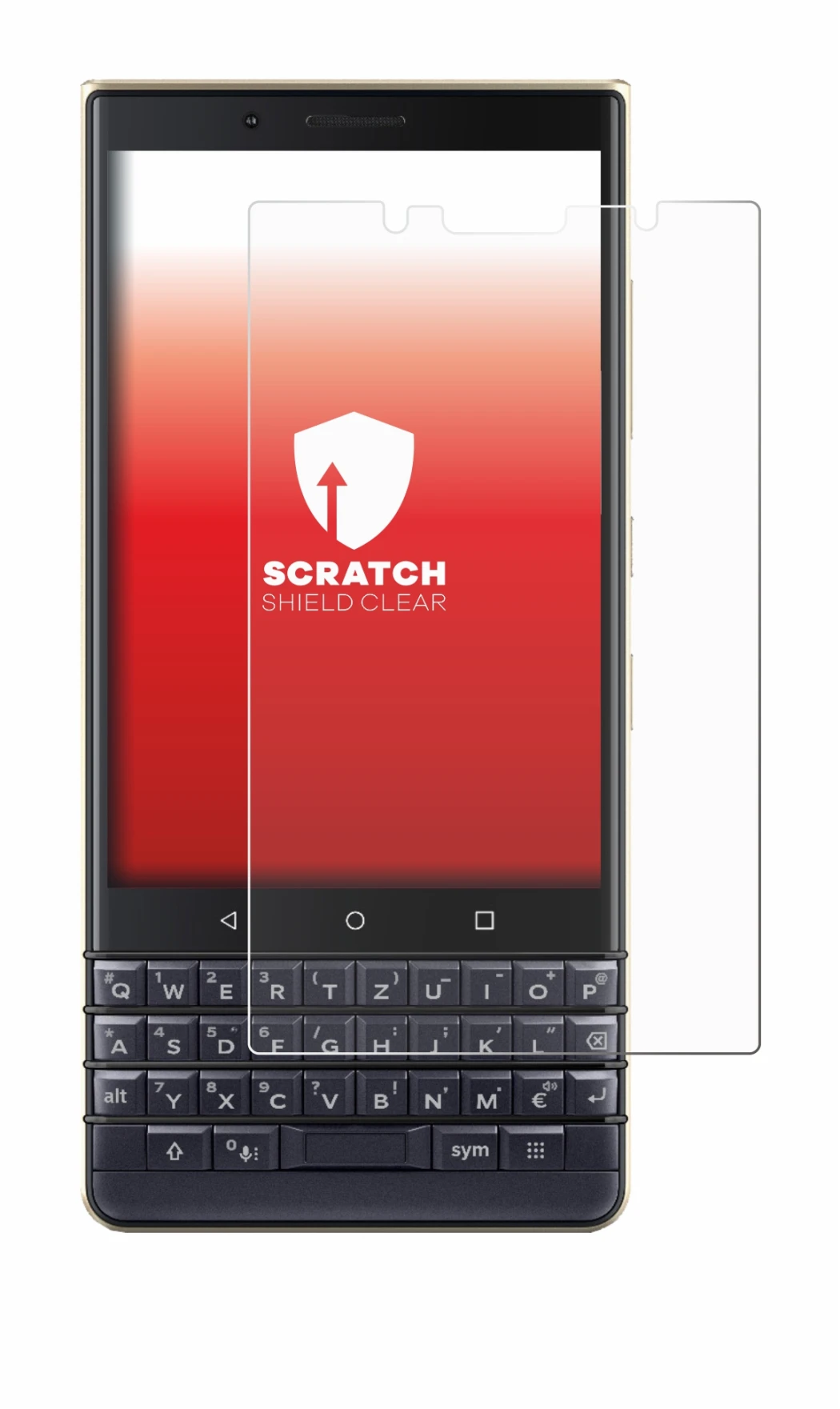 Immagine del dispositivo BlackBerry Key2 LE con un'ampia varietà di protezioni per lo schermo.
