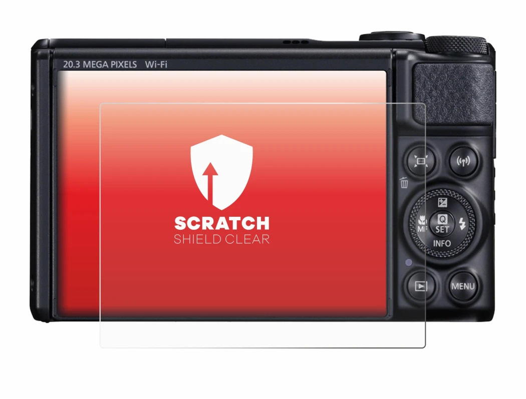 Immagine del dispositivo Canon PowerShot SX740 HS con un'ampia varietà di protezioni per lo schermo.