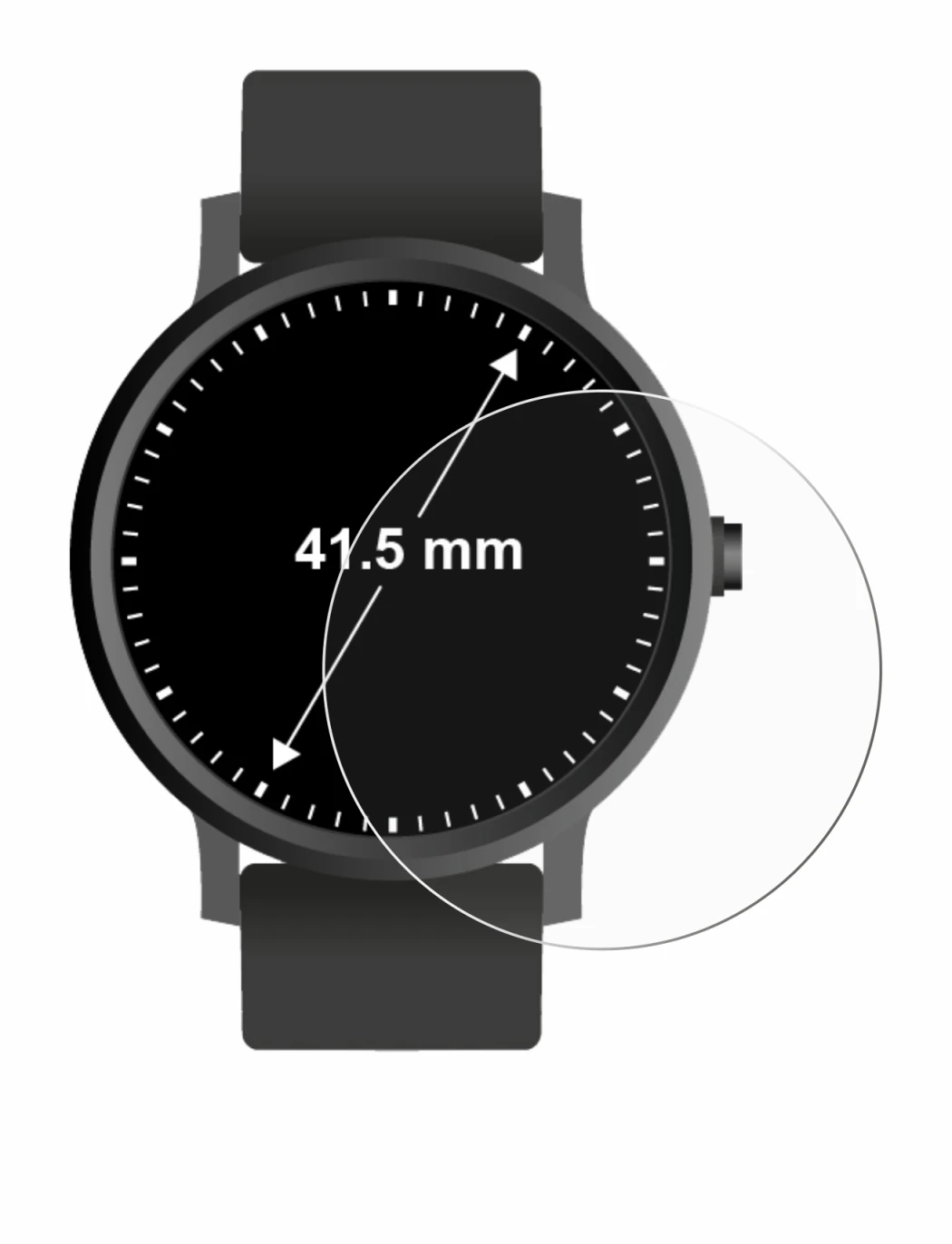 Immagine del dispositivo Orologi (Circolare, ø: 41.5 mm) con un'ampia varietà di protezioni per lo schermo.