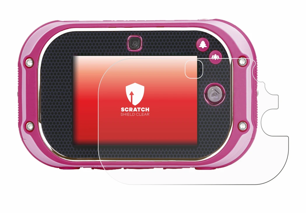 Immagine del dispositivo Vtech Kidizoom Touch 5.0 2018 con un'ampia varietà di protezioni per lo schermo.