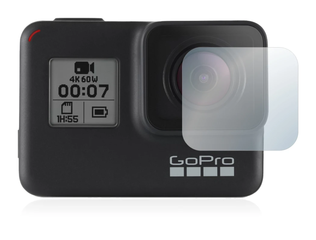 Immagine del dispositivo GoPro Hero 7 Black (Lente) con un'ampia varietà di protezioni per lo schermo.