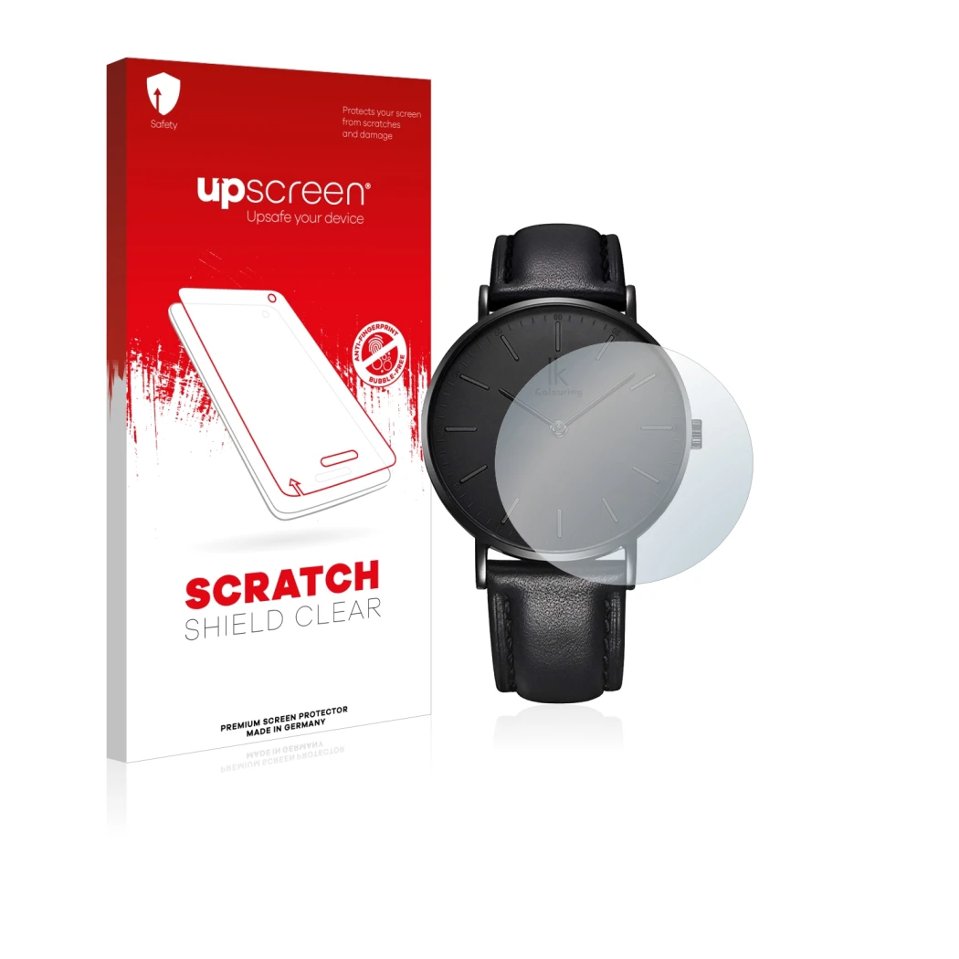 Parte frontale di una confezione del prodotto con il logo del marchio upscreen. Accanto è raffigurato il dispositivo Alienwork