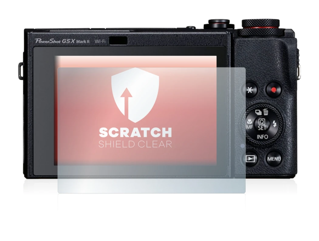 Immagine del dispositivo Canon PowerShot G5 X Mark II con un'ampia varietà di protezioni per lo schermo.