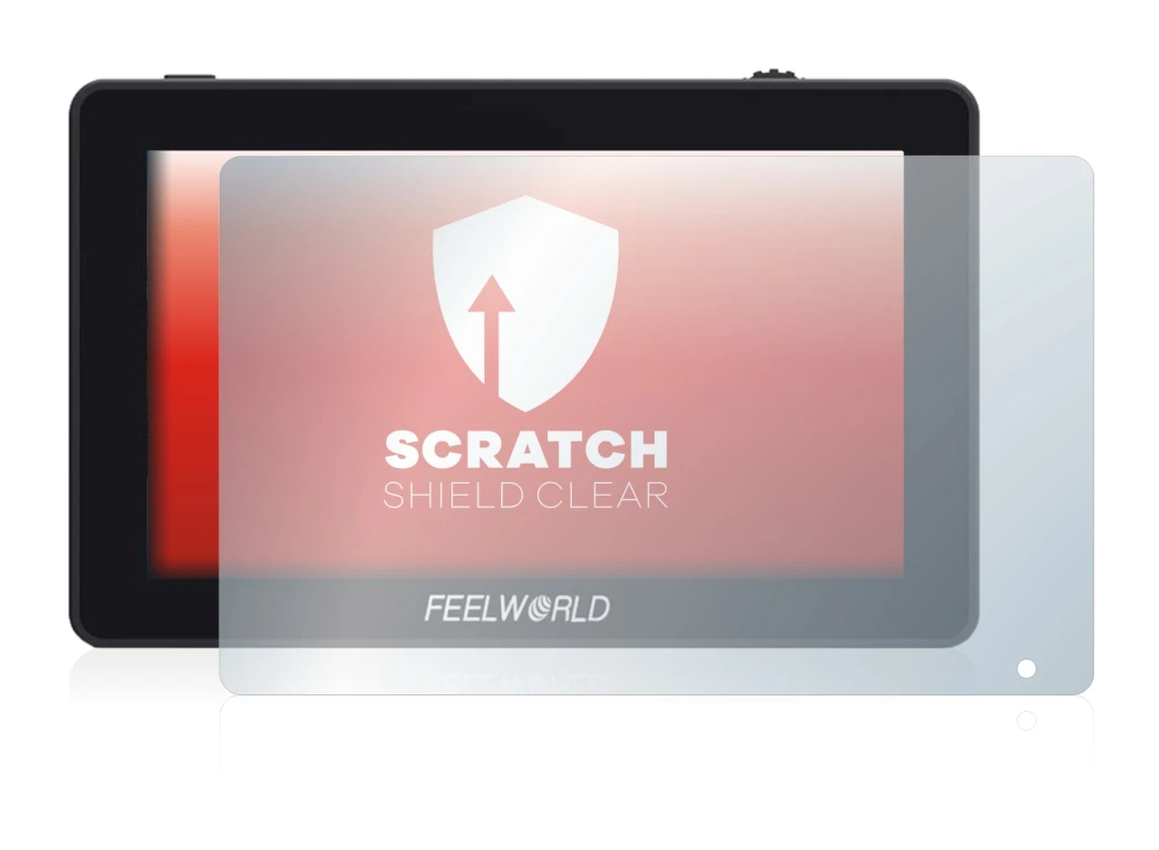 Immagine del dispositivo Feelworld F6 Plus con un'ampia varietà di protezioni per lo schermo.