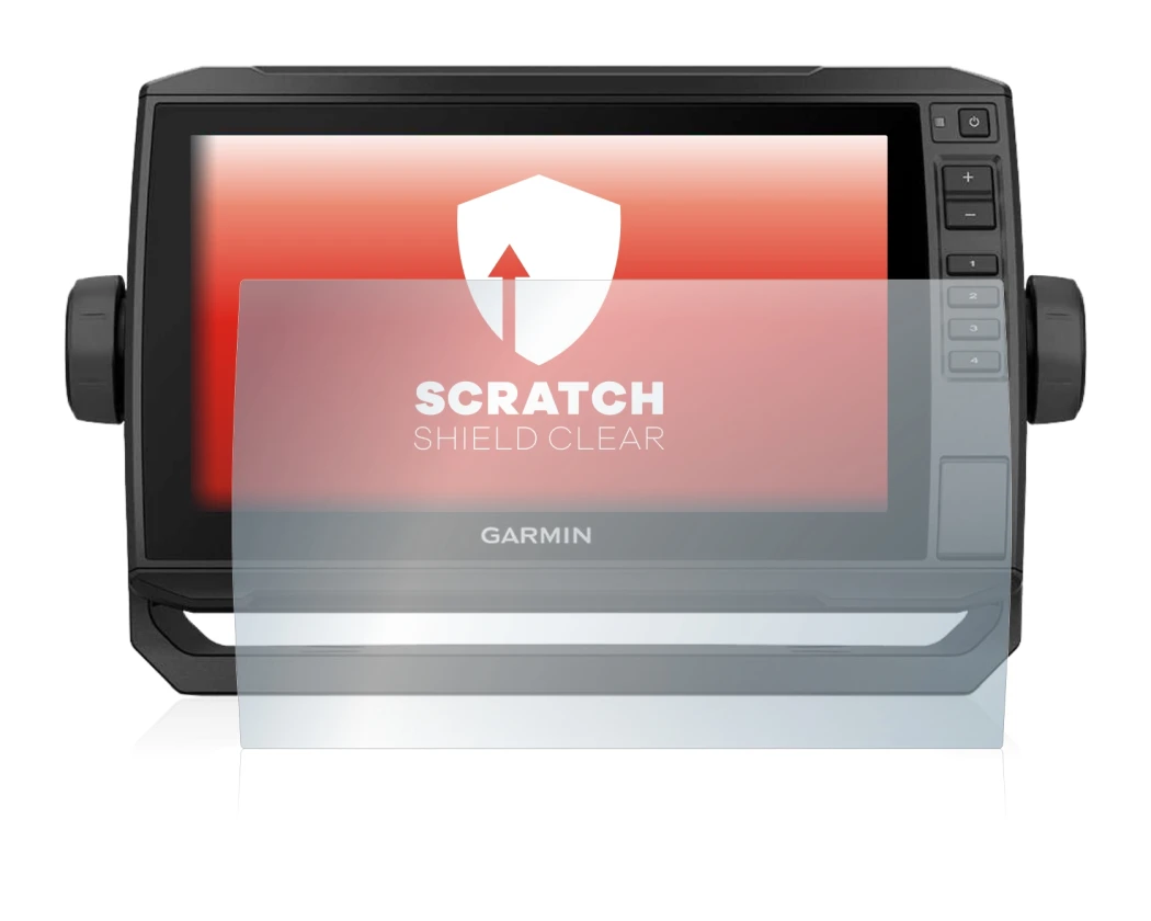 Immagine del dispositivo Garmin ECHOMAP UHD 92sv con un'ampia varietà di protezioni per lo schermo.