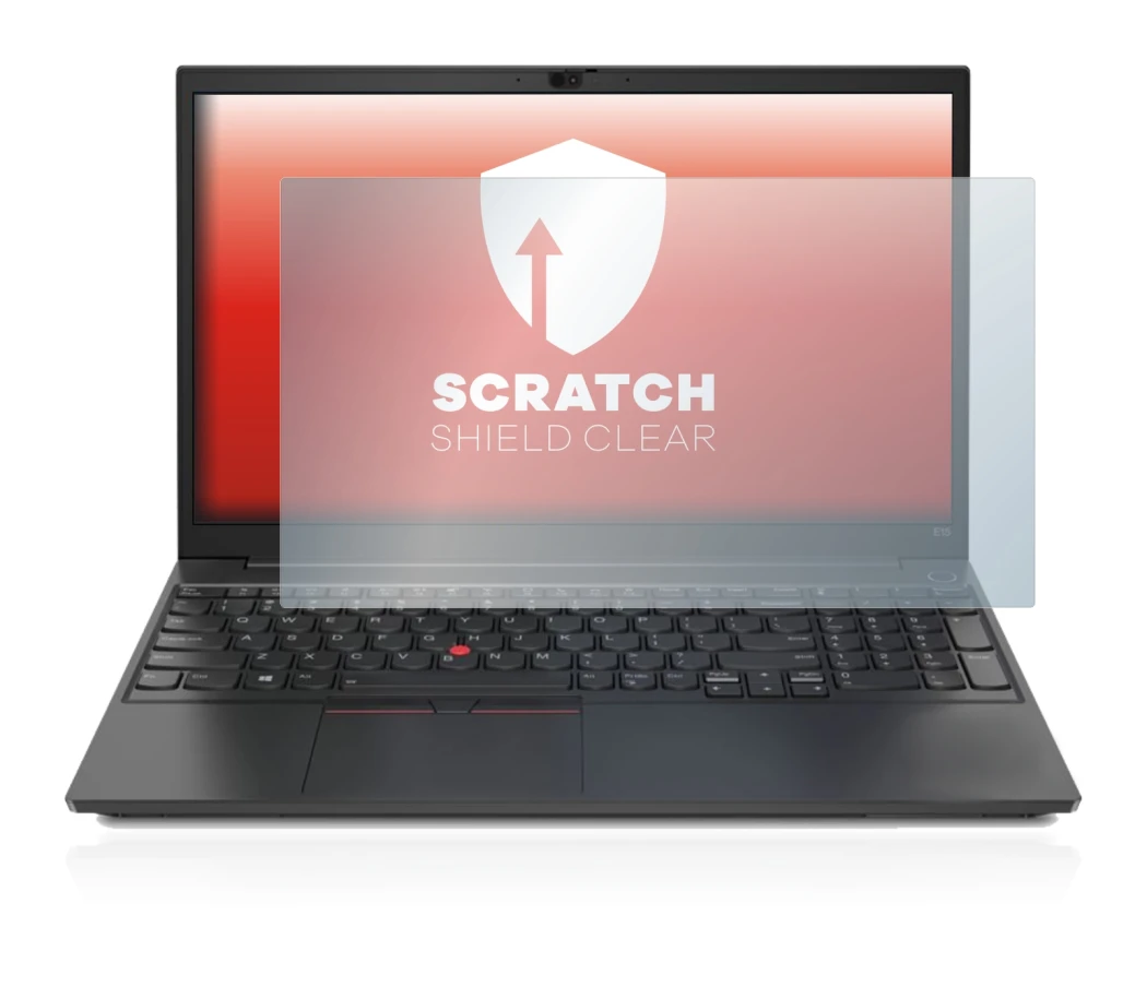Immagine del dispositivo Lenovo ThinkPad E15 con un'ampia varietà di protezioni per lo schermo.