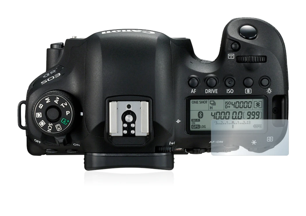 Immagine del dispositivo Canon EOS 6D (display a spalla) con un'ampia varietà di protezioni per lo schermo.