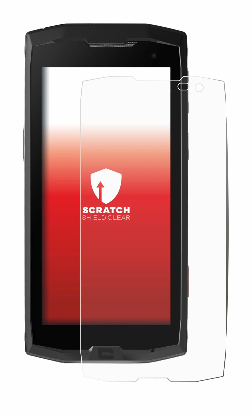 Immagine del dispositivo Crosscall Core M4 con un'ampia varietà di protezioni per lo schermo.