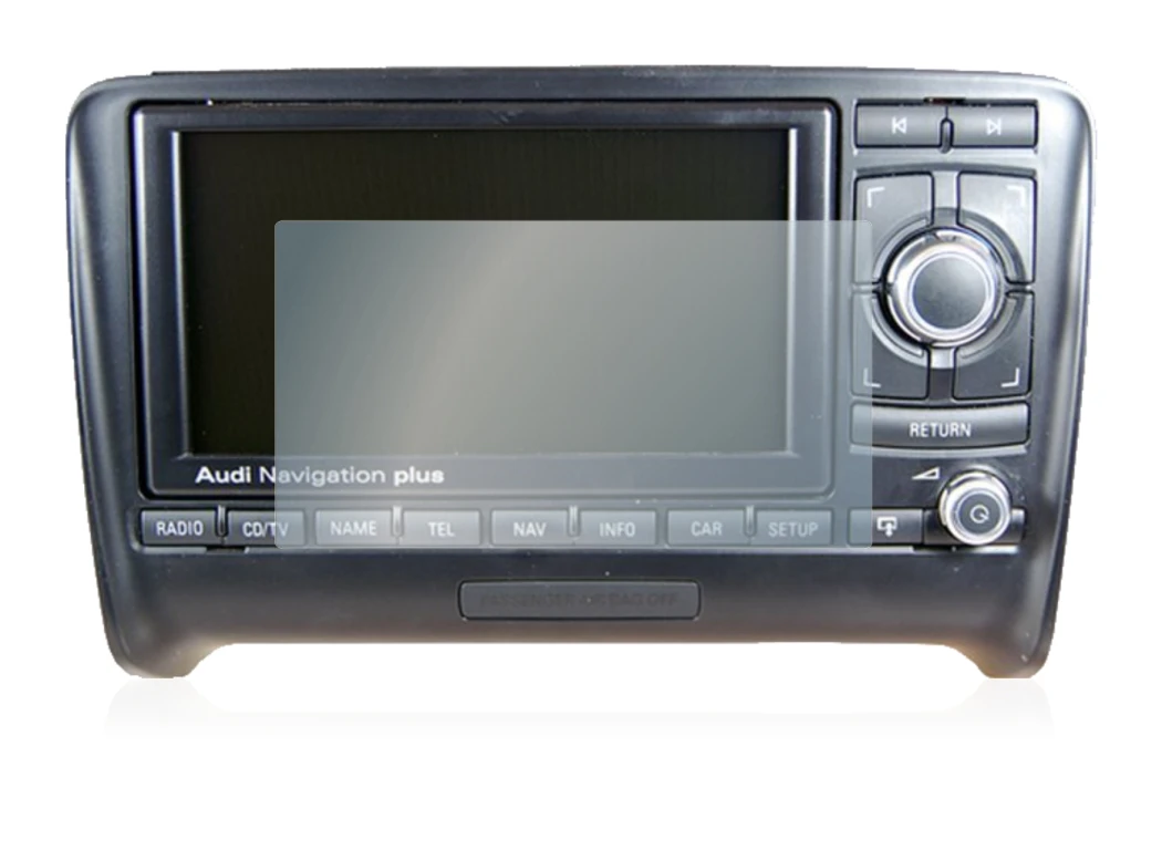 Immagine del dispositivo Audi A3 8P 2004-2012 RNS-E con un'ampia varietà di protezioni per lo schermo.