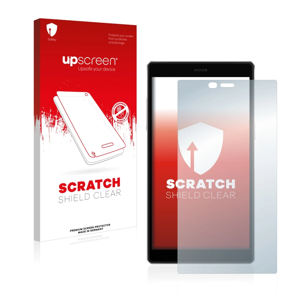 Parte frontale di una confezione del prodotto con il logo del marchio upscreen. Accanto è raffigurato il dispositivo GlocalMe