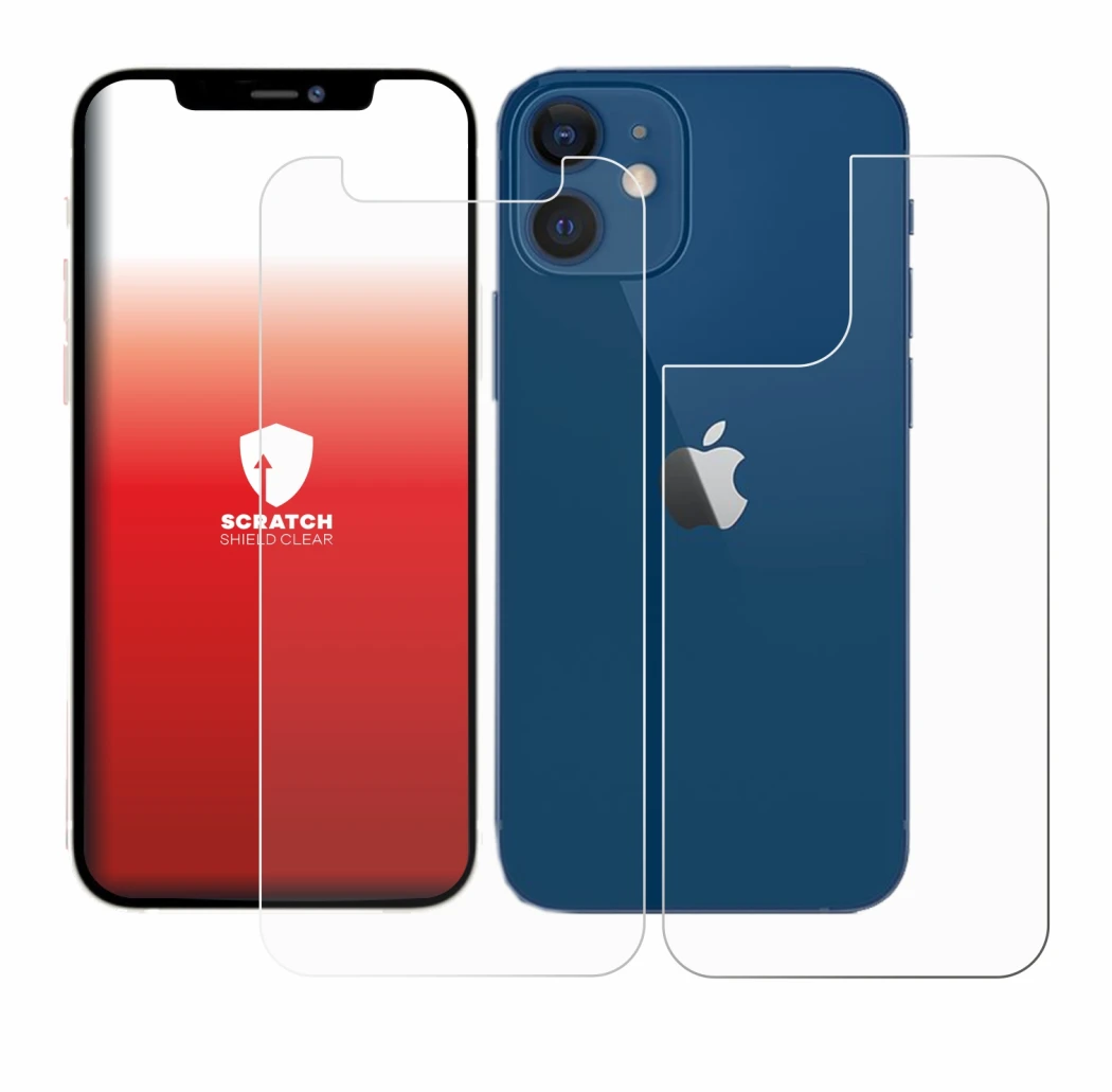 Immagine del dispositivo Apple iPhone 12 mini (Fronte+Retro) con un'ampia varietà di protezioni per lo schermo.