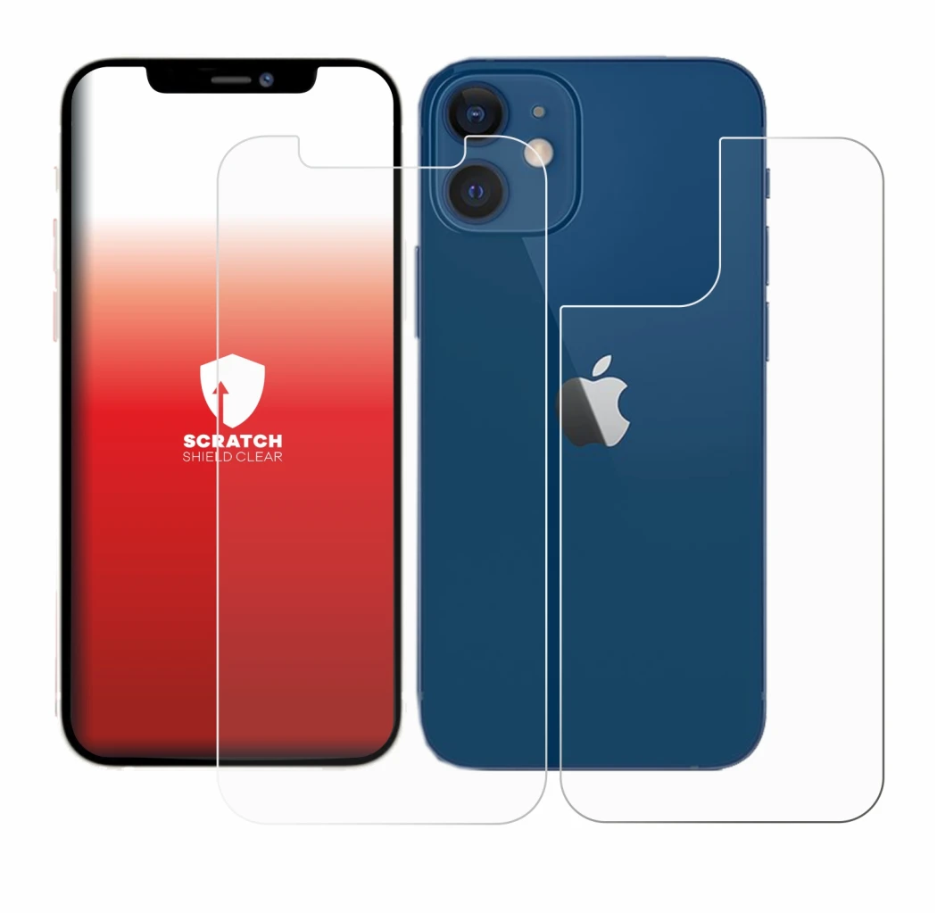 Immagine del dispositivo Apple iPhone 12 (Fronte+Retro) con un'ampia varietà di protezioni per lo schermo.
