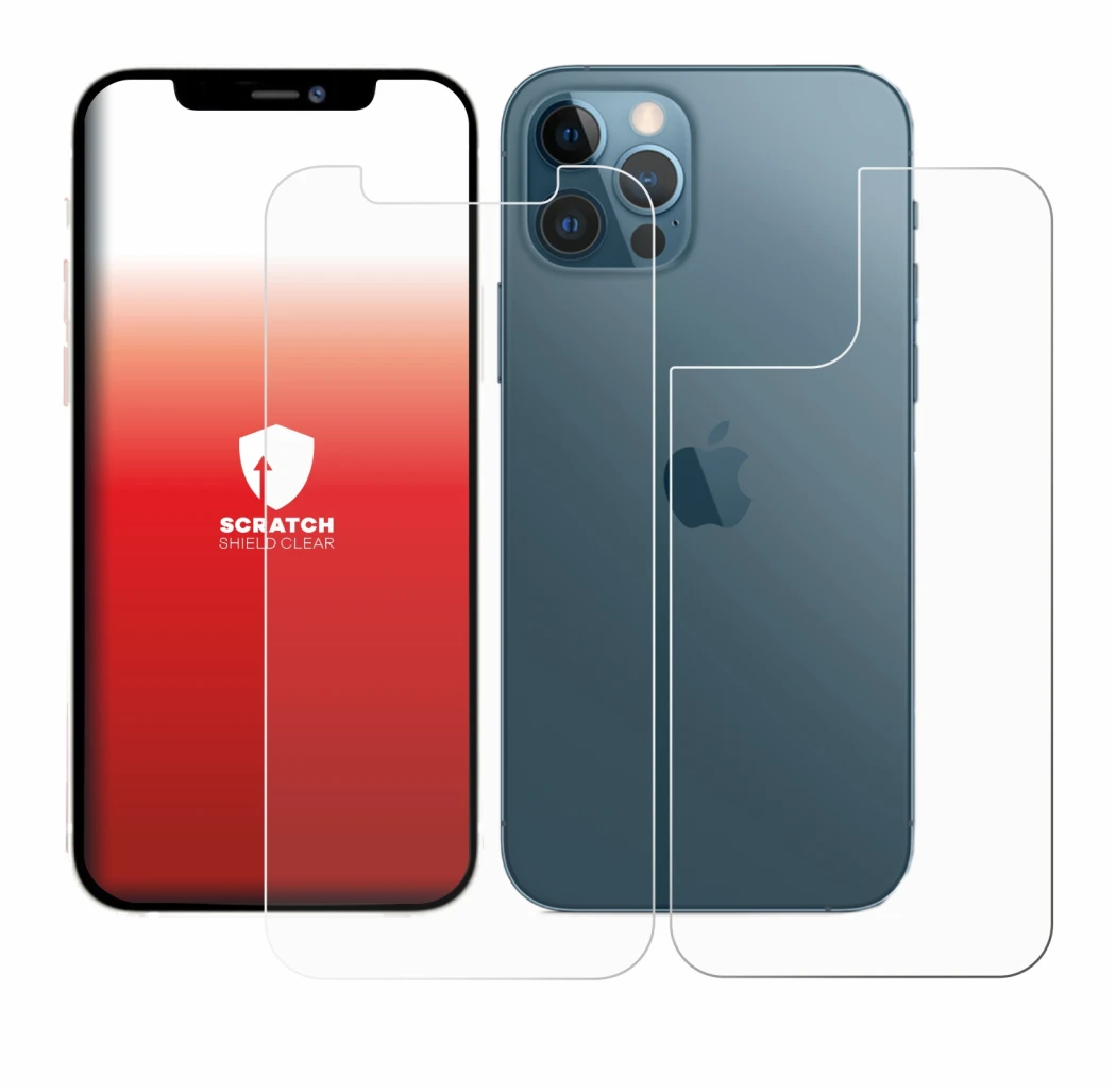 Immagine del dispositivo Apple iPhone 12 Pro (Fronte+Retro) con un'ampia varietà di protezioni per lo schermo.