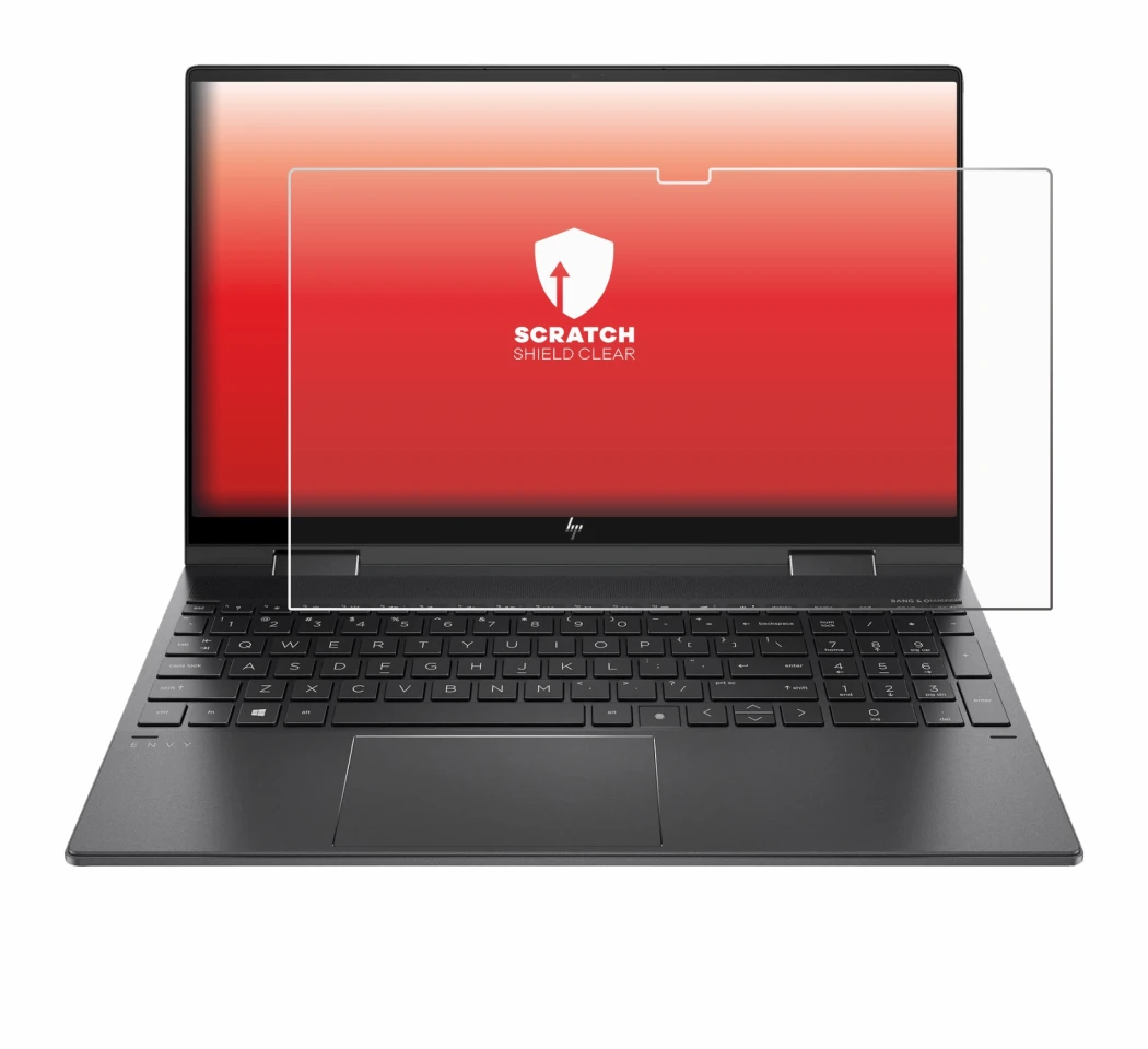 Immagine del dispositivo HP Envy x360 (15-eX) (358 mm x 230 mm) con un'ampia varietà di protezioni per lo schermo.