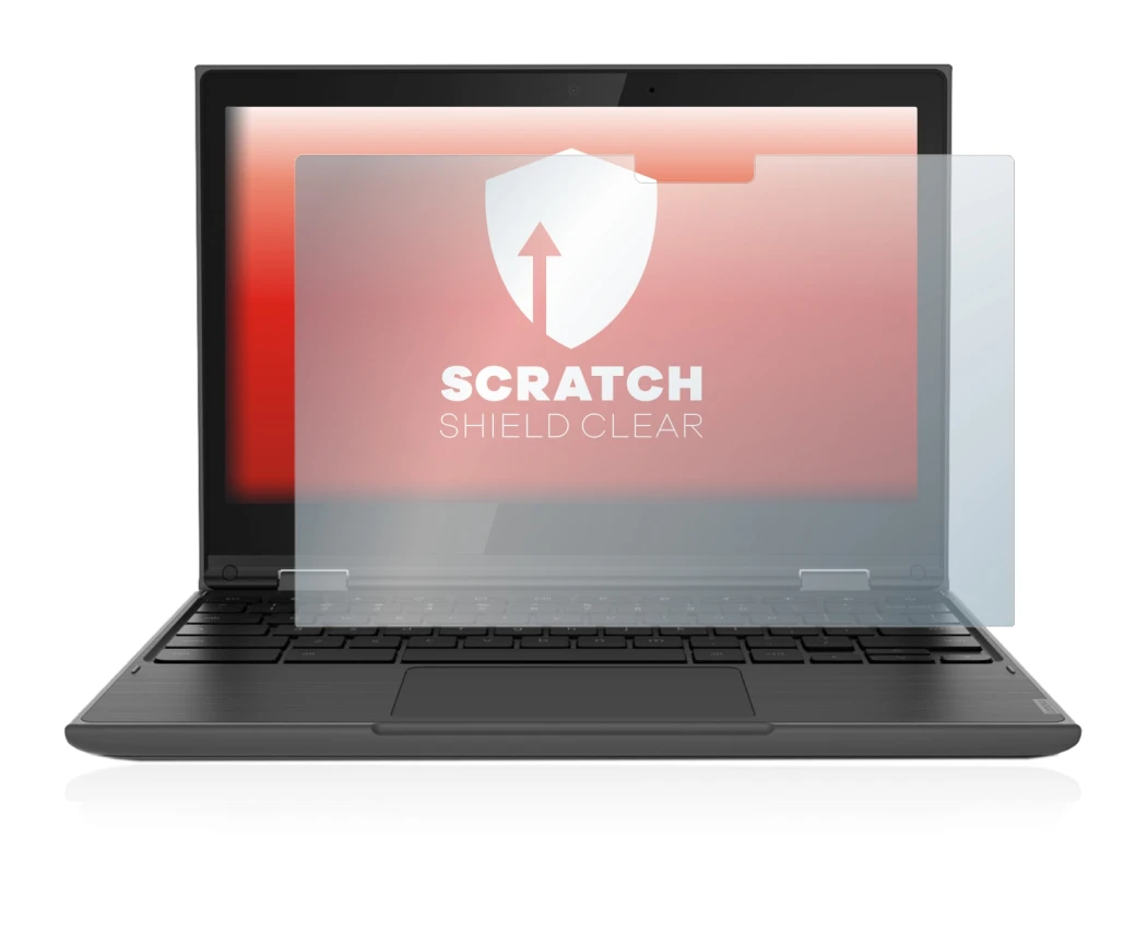 Immagine del dispositivo Lenovo 300e (2a Gen.) con un'ampia varietà di protezioni per lo schermo.