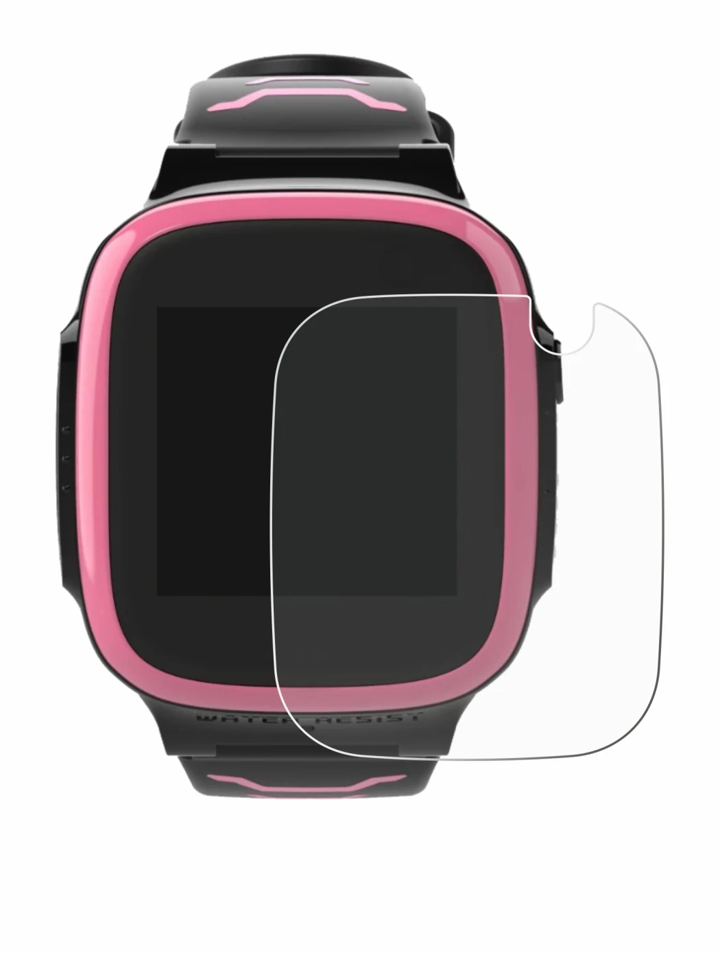 Immagine del dispositivo Xplora X5 Play con un'ampia varietà di protezioni per lo schermo.