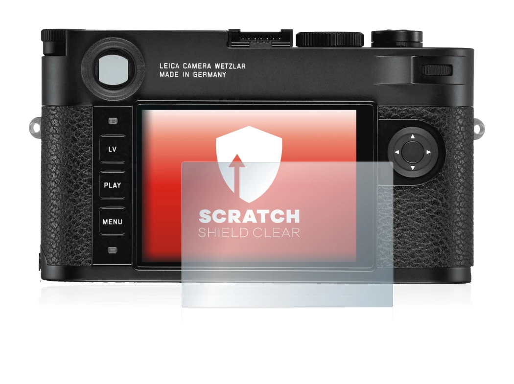 Immagine del dispositivo Leica M10-R con un'ampia varietà di protezioni per lo schermo.
