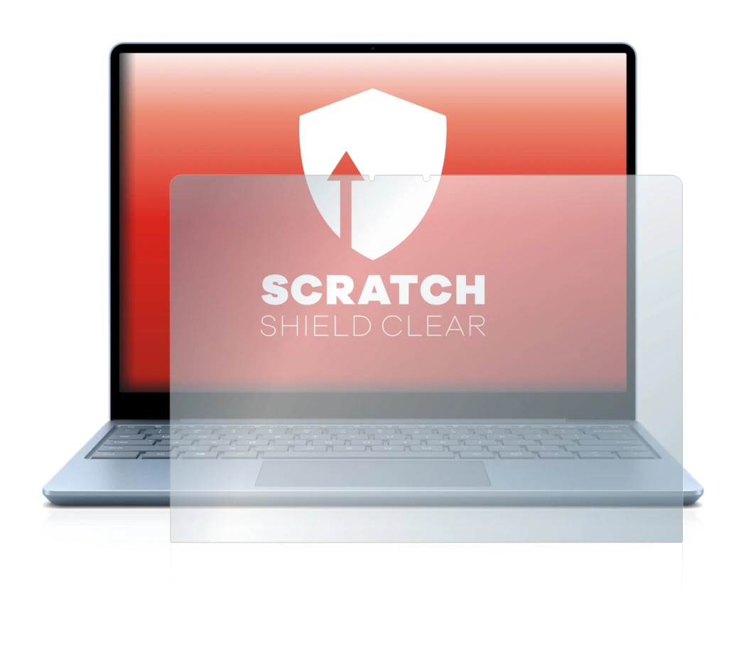 Immagine del dispositivo Microsoft Surface Laptop Go con un'ampia varietà di protezioni per lo schermo.