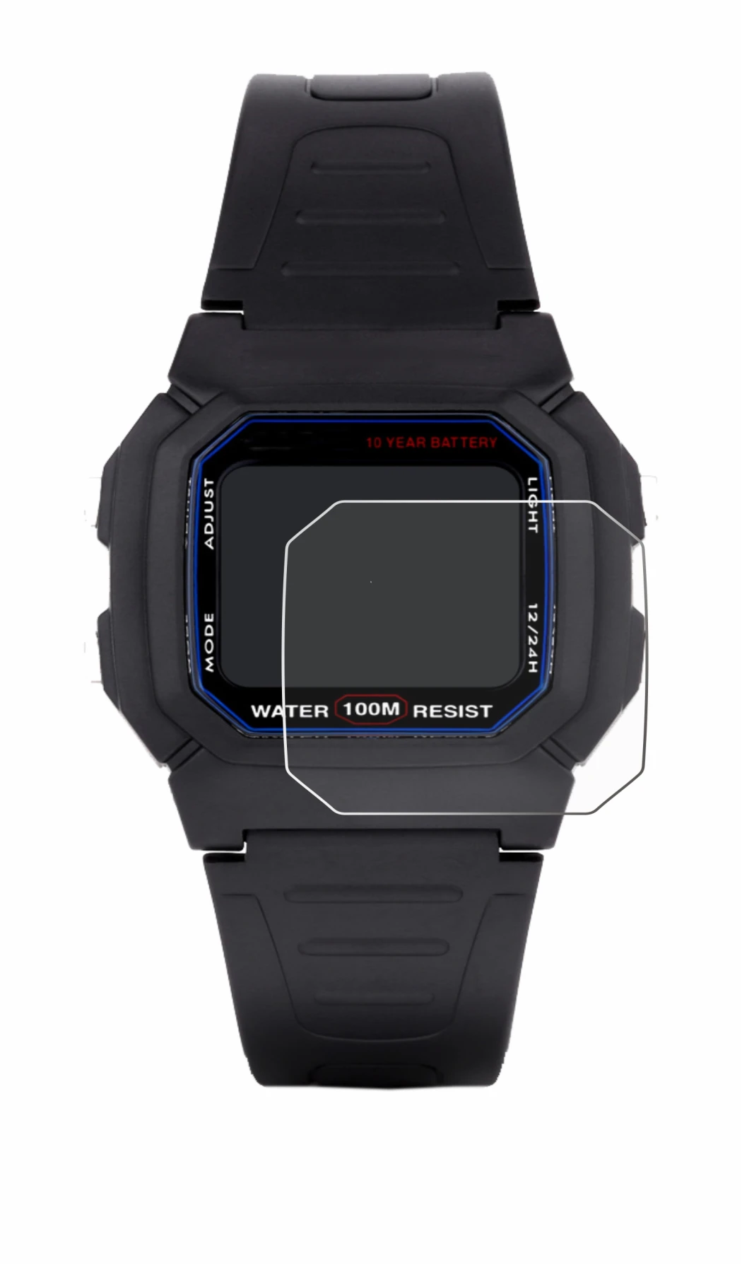 Immagine del dispositivo Casio W-800H-1AVES con un'ampia varietà di protezioni per lo schermo.