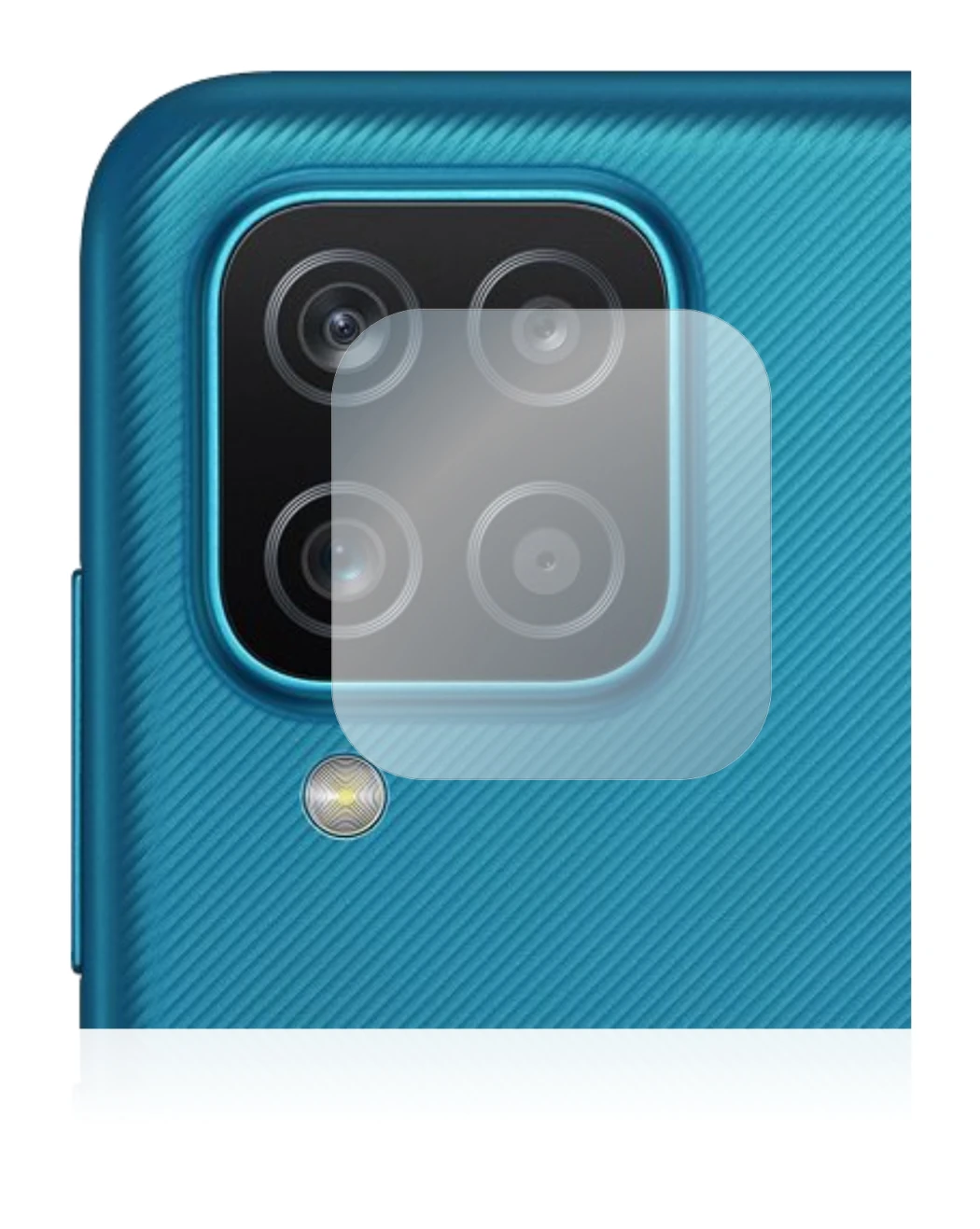Immagine del dispositivo Samsung Galaxy A12 (SOLO Fotocamera) con un'ampia varietà di protezioni per lo schermo.