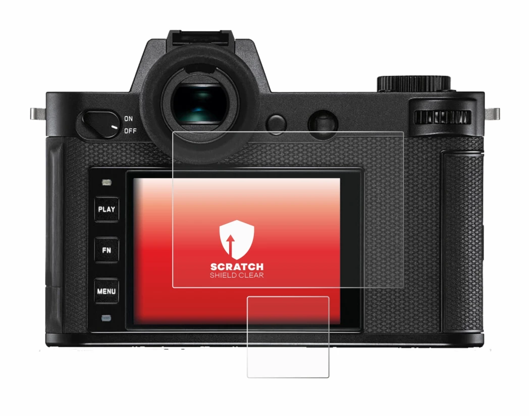 Immagine del dispositivo Leica SL2-S con un'ampia varietà di protezioni per lo schermo.
