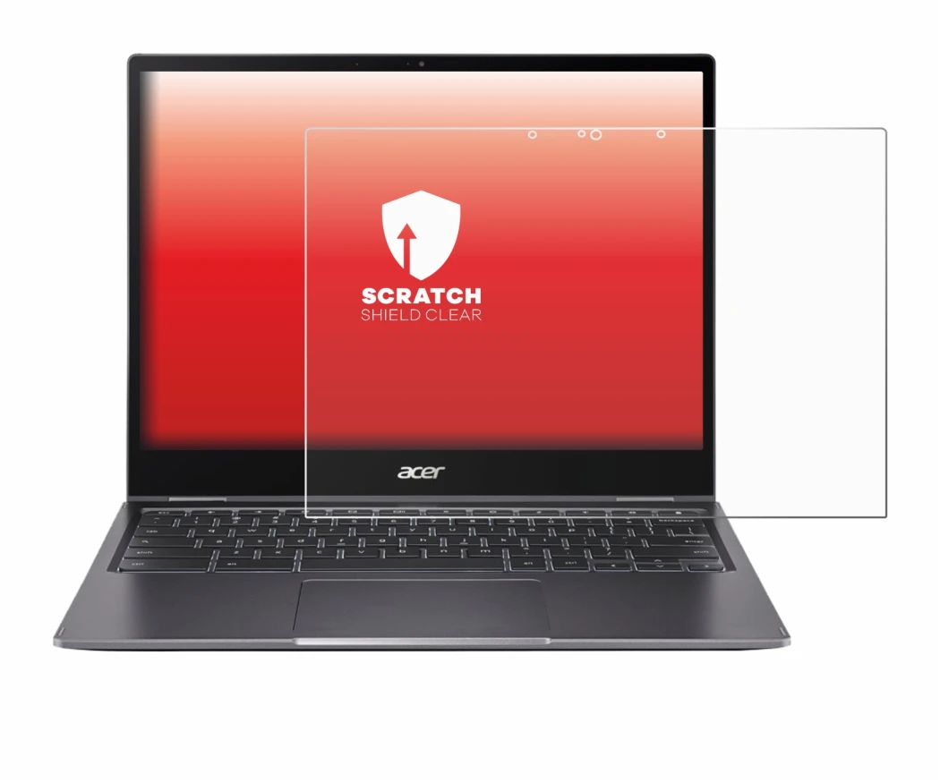 Immagine del dispositivo Acer Chromebook Spin 713 con un'ampia varietà di protezioni per lo schermo.