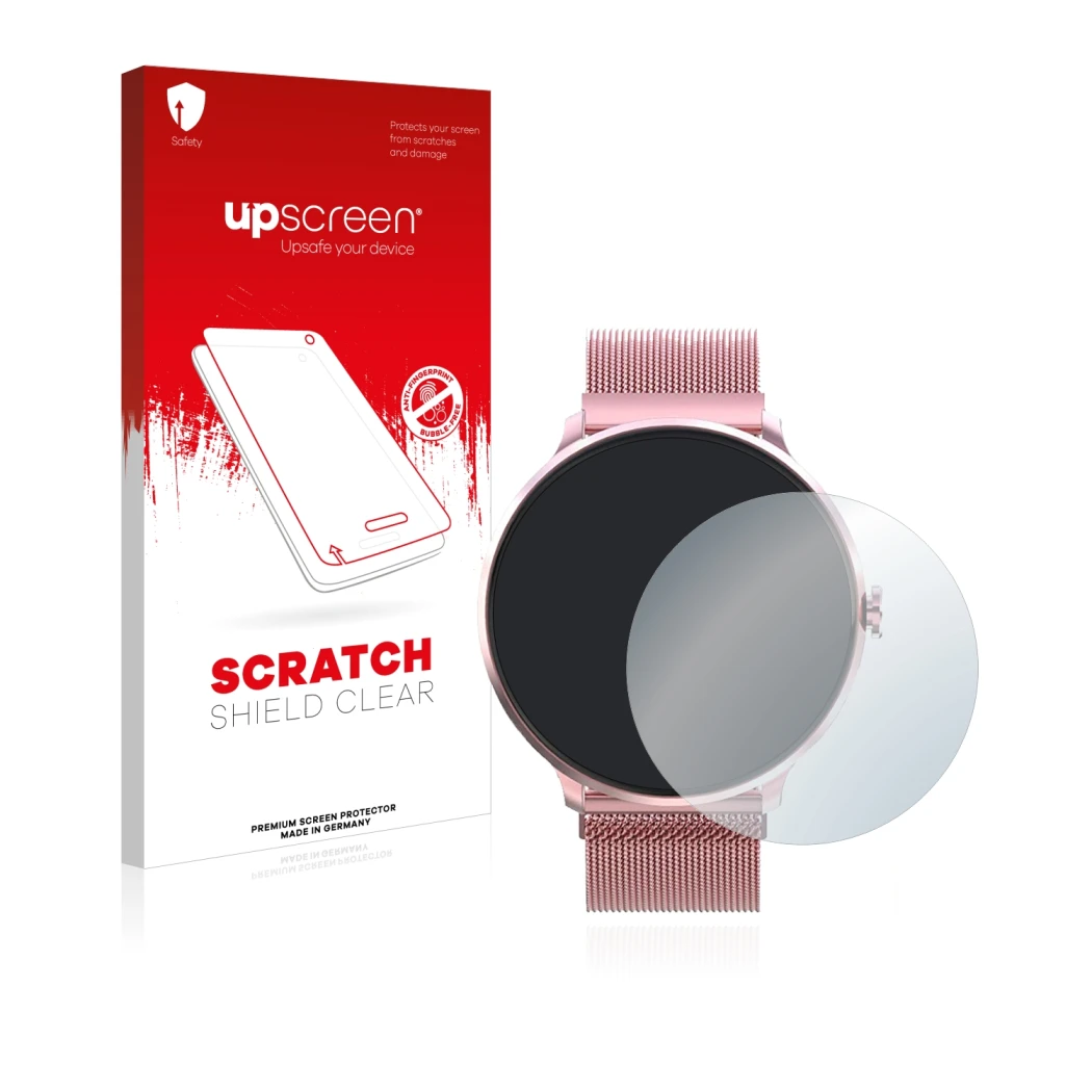 Parte frontale di una confezione del prodotto con il logo del marchio upscreen. Accanto è raffigurato il dispositivo Bebinca S
