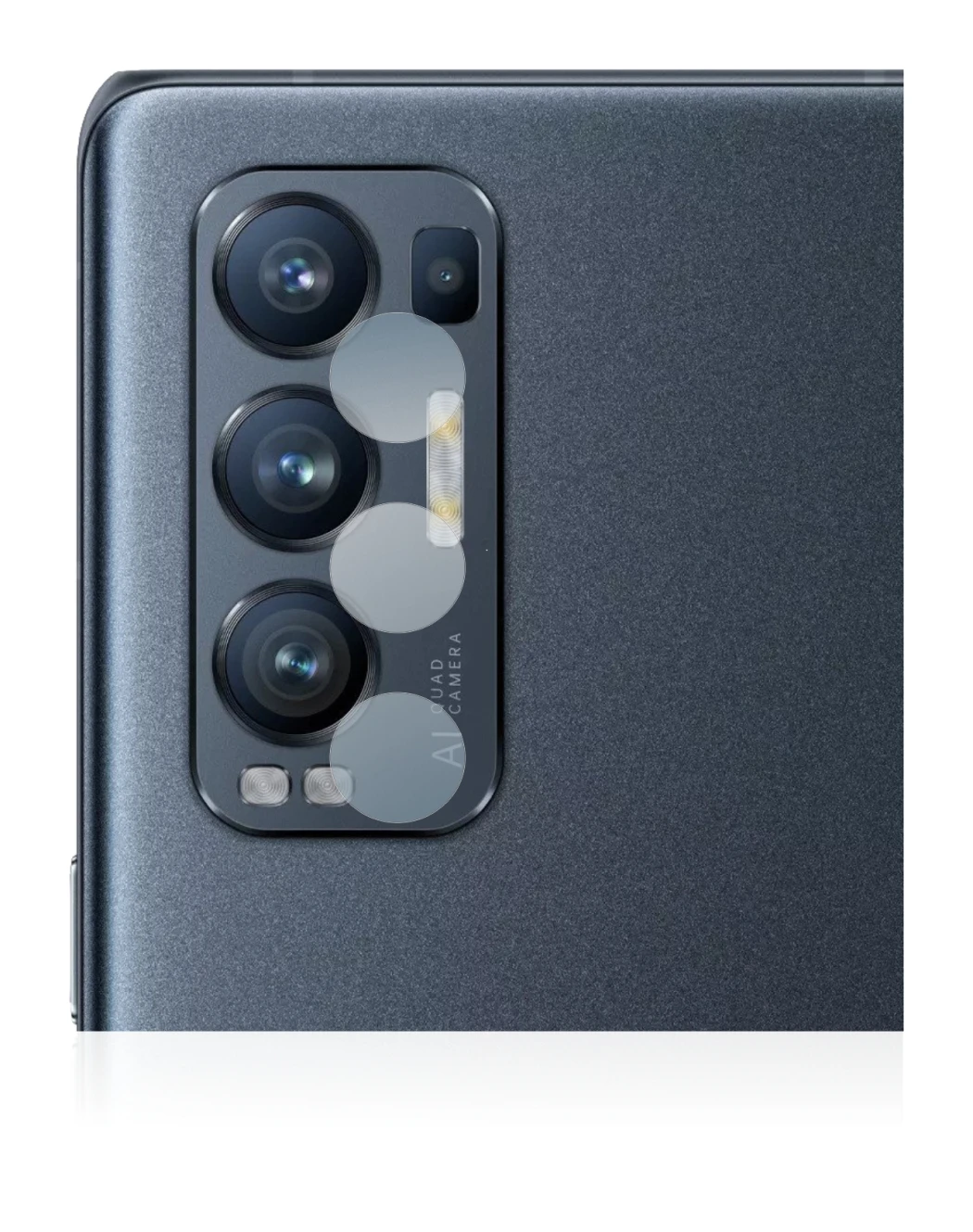 Immagine del dispositivo Oppo Find X3 Neo (SOLO Fotocamera) con un'ampia varietà di protezioni per lo schermo.