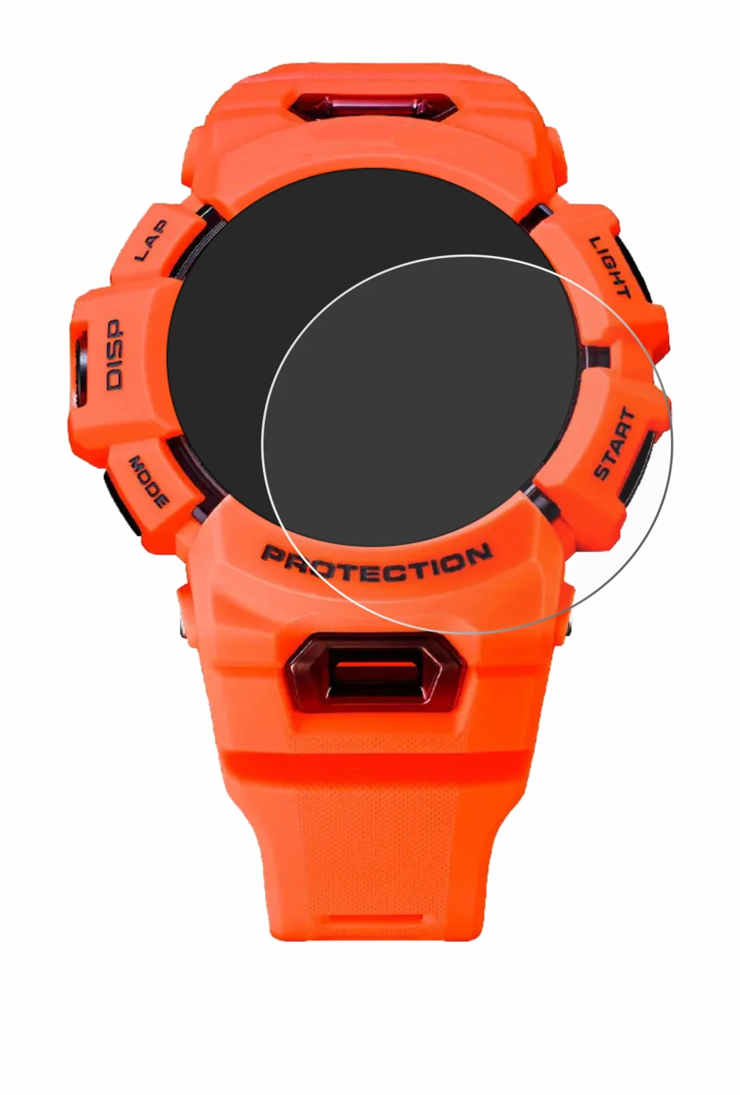 Immagine del dispositivo Casio G-Shock GBA-900 con un'ampia varietà di protezioni per lo schermo.