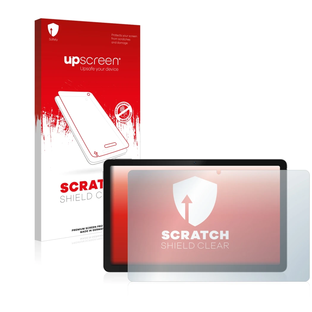 Parte frontale di una confezione del prodotto con il logo del marchio upscreen. Accanto è raffigurato il dispositivo realme Pa