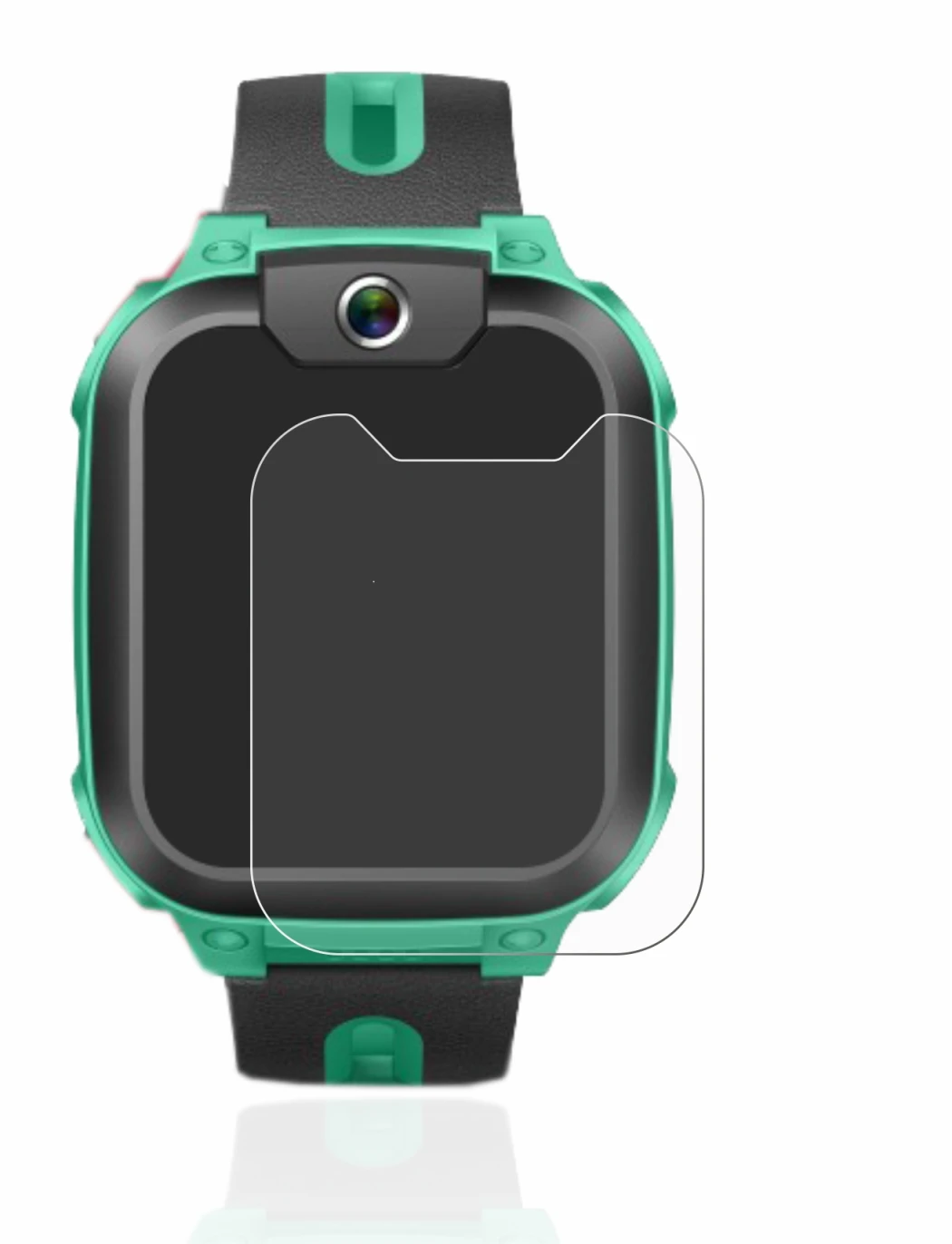 Immagine del dispositivo Imoo Watch Phone Z1 con un'ampia varietà di protezioni per lo schermo.