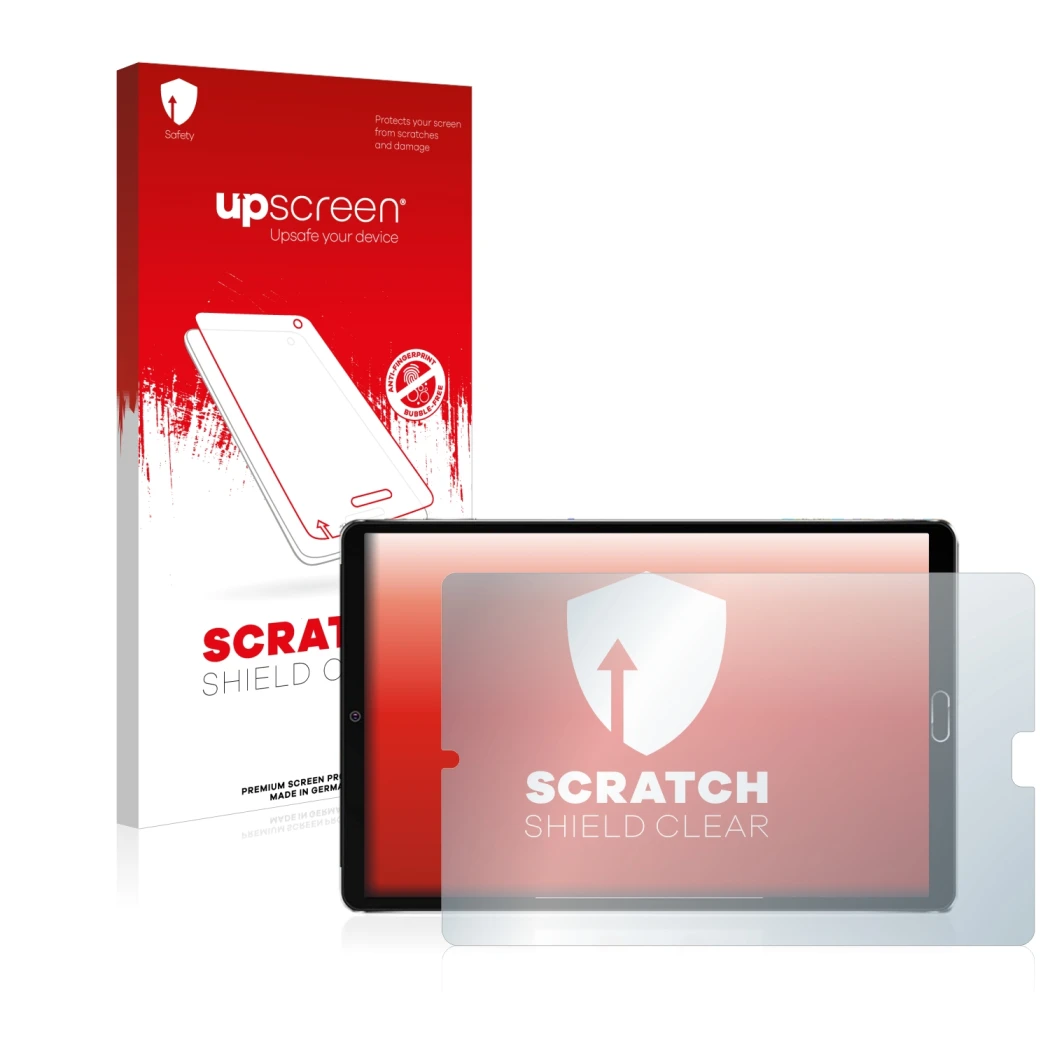 Parte frontale di una confezione del prodotto con il logo del marchio upscreen. Accanto è raffigurato il dispositivo Goodtel G