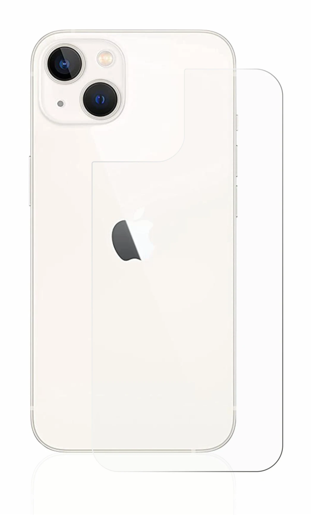 Immagine del dispositivo Apple iPhone 13 (Posteriore) con un'ampia varietà di protezioni per lo schermo.