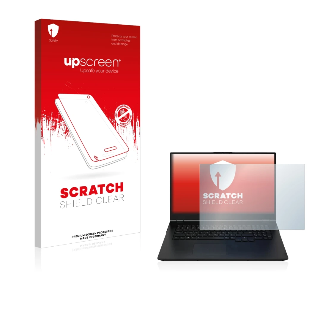 Parte frontale di una confezione del prodotto con il logo del marchio upscreen. Accanto è raffigurato il dispositivo Zenec Z-E