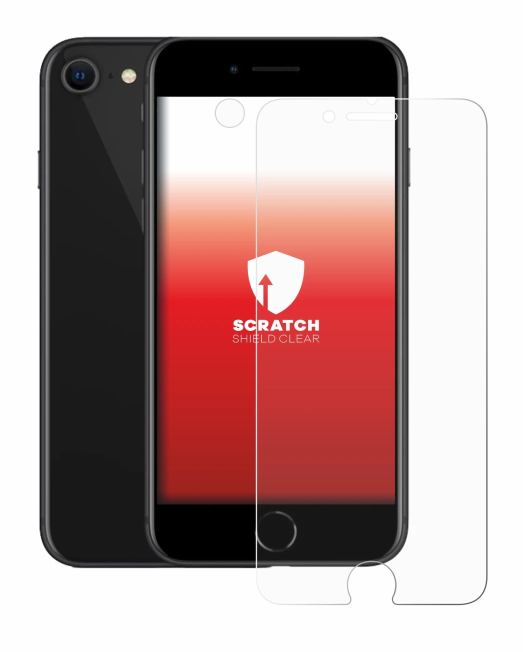 Immagine del dispositivo Apple iPhone SE 2 2020 (Fronte+Fotocamera) con un'ampia varietà di protezioni per lo schermo.