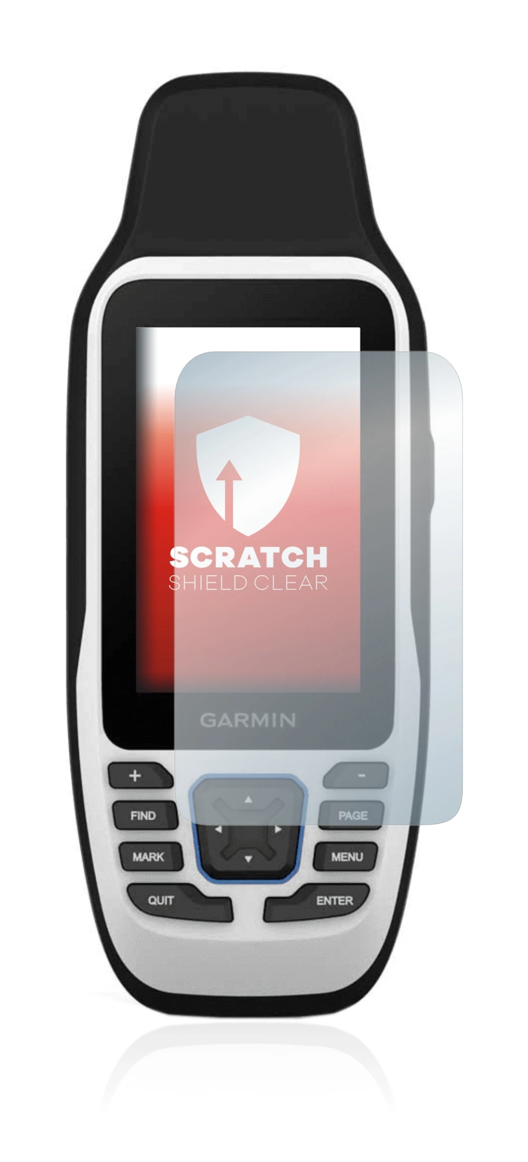 Immagine del dispositivo Garmin GPSMAP 79s con un'ampia varietà di protezioni per lo schermo.