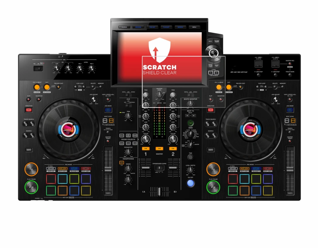 Immagine del dispositivo Pioneer XDJ-RX3 con un'ampia varietà di protezioni per lo schermo.