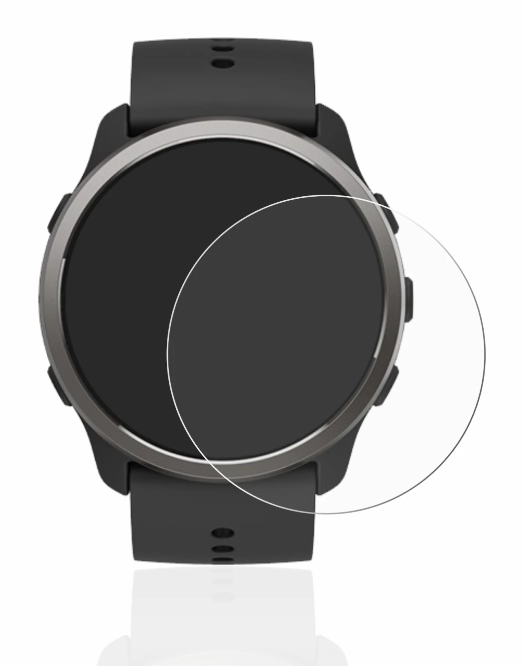 Immagine del dispositivo Suunto 5 Peak con un'ampia varietà di protezioni per lo schermo.