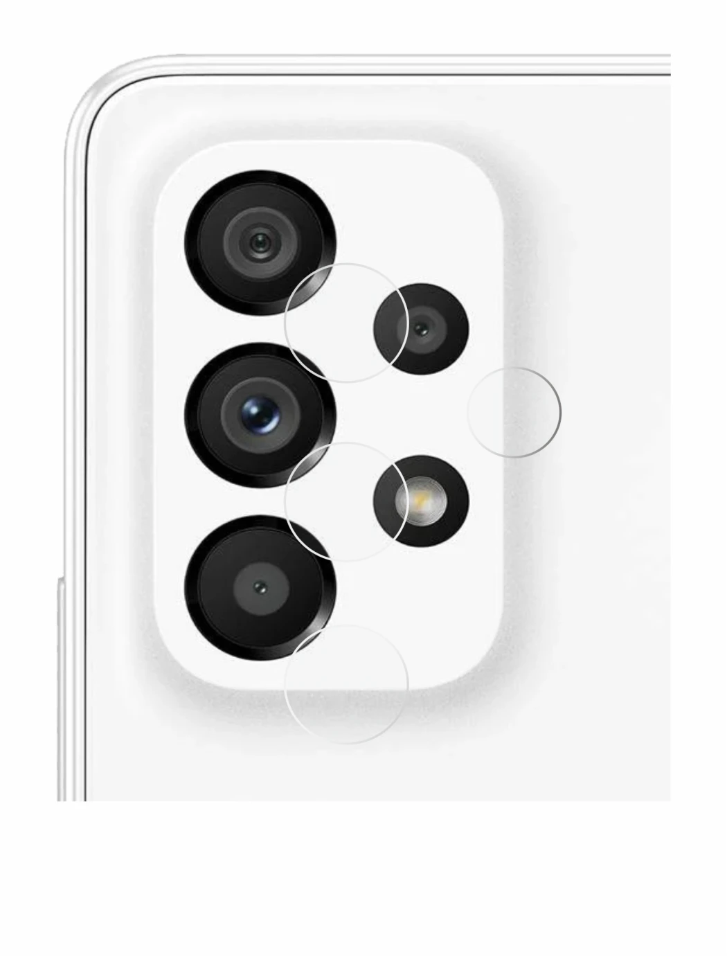 Immagine del dispositivo Samsung Galaxy A53 5G (SOLO Fotocamera) con un'ampia varietà di protezioni per lo schermo.