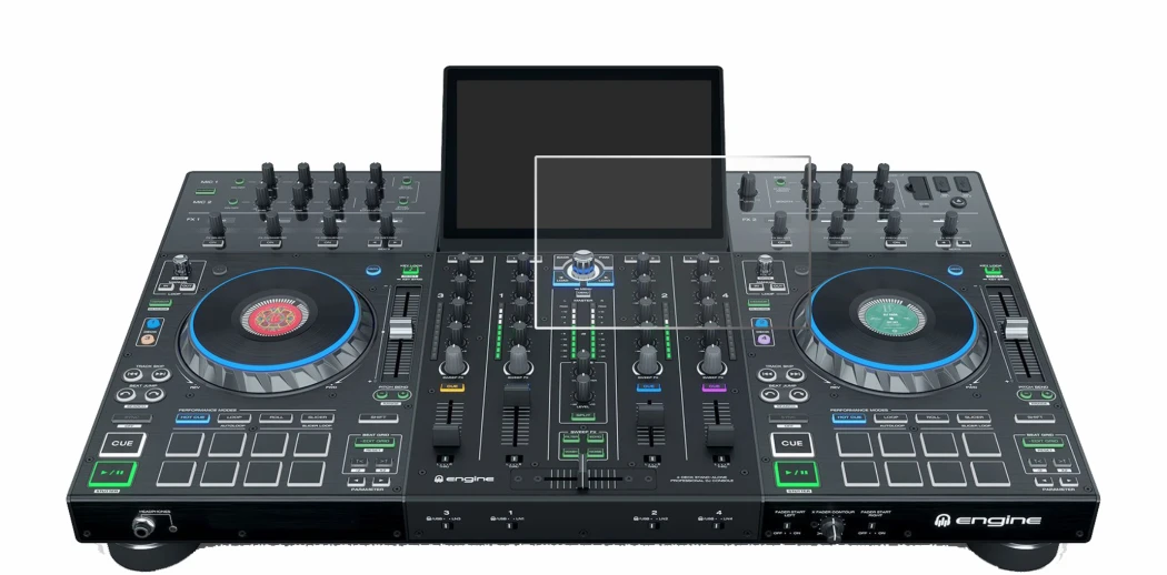 Immagine del dispositivo Denon DJ Prime 4 con un'ampia varietà di protezioni per lo schermo.