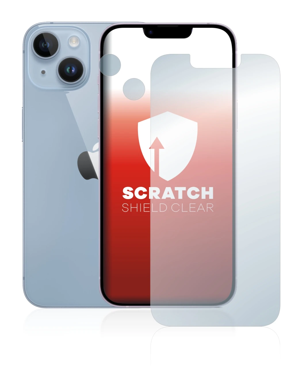 Immagine del dispositivo Apple iPhone 14 (Fronte+Fotocamera) con un'ampia varietà di protezioni per lo schermo.