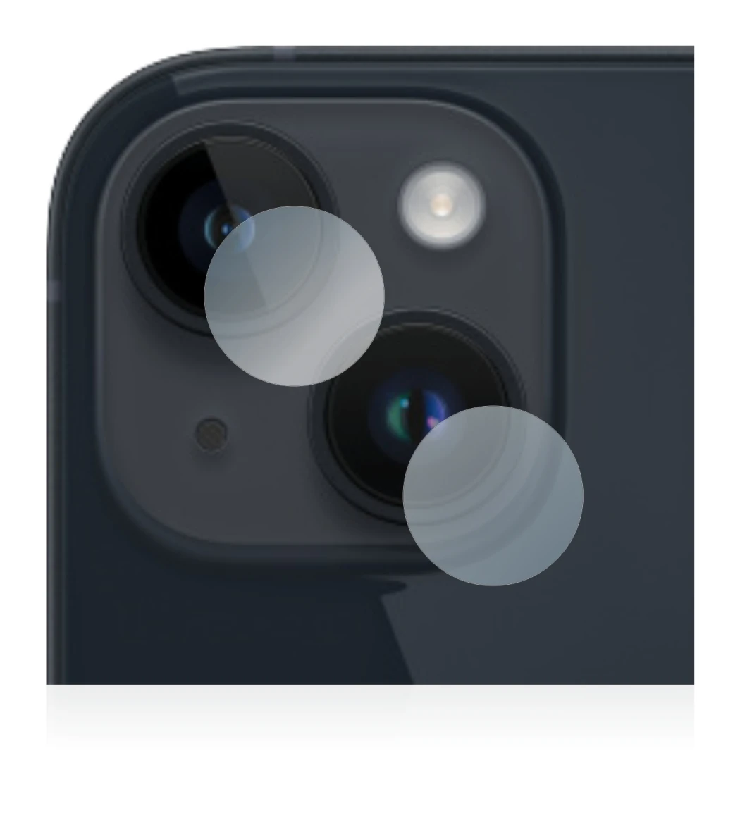 Immagine del dispositivo Apple iPhone 14 Plus (SOLO Fotocamera) con un'ampia varietà di protezioni per lo schermo.