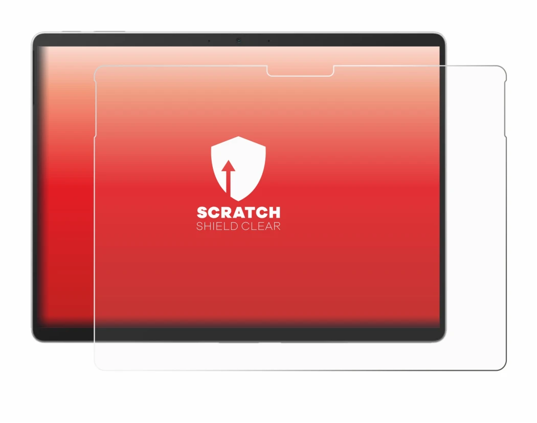 Immagine del dispositivo Microsoft Surface Pro 9 con un'ampia varietà di protezioni per lo schermo.