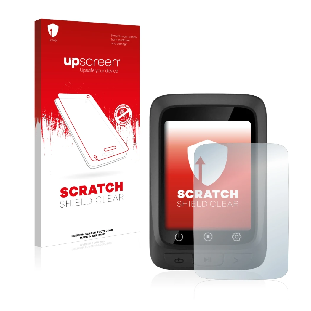 Parte frontale di una confezione del prodotto con il logo del marchio upscreen. Accanto è raffigurato il dispositivo CooSpo BC