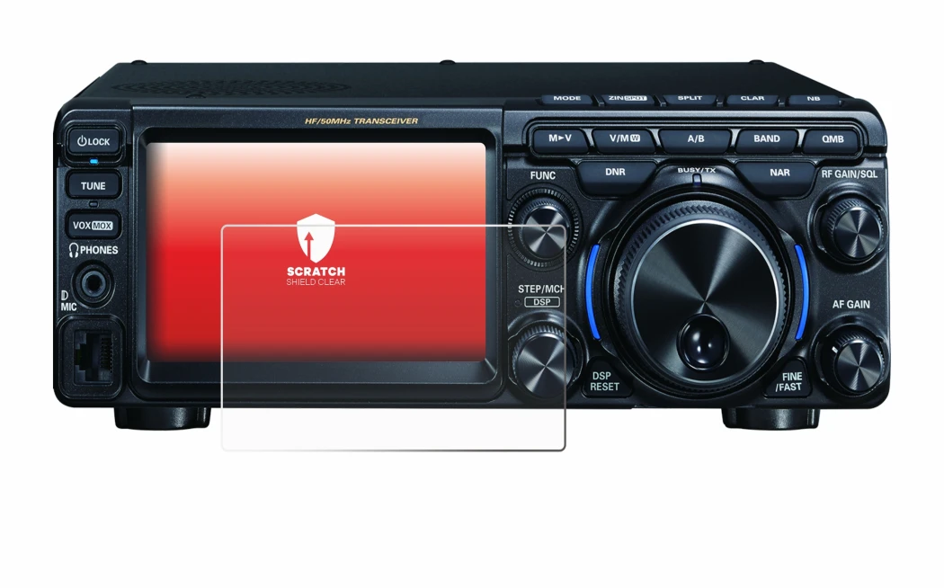 Immagine del dispositivo Yaesu FT-710 con un'ampia varietà di protezioni per lo schermo.
